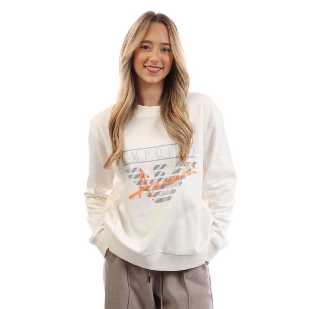 Emporio Armani Womens/Ladies EA7 Logo Cotton Sweatshirt / White